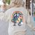 Boston Terrier Riding Dinosaur T-Rex Boys Kids Rainbow Women's Sweatshirt Back Print Sand