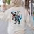 Boston Terrier Riding T-Rex Dinosaur Dog Lover Women's Sweatshirt Back Print Sand