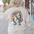 Boston Terrier Unicorn Riding Dinosaur T-Rex Girls Rainbow Women's Sweatshirt Back Print Sand