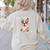 Brown Boston Terrier With Flowers And Feathers Women's Sweatshirt Back Print Sand