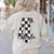 Checkered Fourth Grade Back To School Teachers Students Women's Sweatshirt Back Print Sand