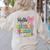 Cute Hello Second Grade Back To School Coquette Teacher Girl Women's Sweatshirt Back Print Sand