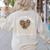 Daycare Provider Teacher Childcare Worker Leopard Heart Fun Women's Sweatshirt Back Print Sand