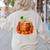 Fall Book Autumn Reading Teacher Halloween Pumpkin Season Women's Sweatshirt Back Print Sand
