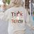 Fall Holiday Themed Thanksgiving Halloween Teacher Trick Or Women's Sweatshirt Back Print Sand