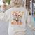 Fall In Love With Reading Halloween Stack Of Book Teacher Women's Sweatshirt Back Print Sand