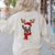 Family Matching Reindeer Xmas Boston Terrier Christmas Women's Sweatshirt Back Print Sand
