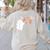 Halloween Music Note Ghost Teacher Fall Musical Instrument Women's Sweatshirt Back Print Sand
