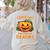 Halloween Teacher Librarian Pumpkin Reading Books Men Women Kids Women's Sweatshirt Back Print Sand
