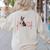 Heartbeat Boston Terrier Dog Women's Sweatshirt Back Print Sand