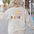 It's A Beautiful Day To Learn Cute Rainbow Boho Teacher Women's Sweatshirt Back Print Sand