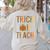 Leopard Trick Or Teach Halloween Teacher Costume Women Women's Sweatshirt Back Print Sand Leopard Trick Or Teach Halloween Teacher Costume Women Women's Sweatshirt Back Print Sand