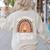 One Thankful Math Teacher Leopard Rainbow Thanksgiving Women's Sweatshirt Back Print Sand