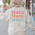 Teach Compassion Kindness Confidence For Teacher Women's Sweatshirt Back Print Sand Teach Compassion Kindness Confidence For Teacher Women's Sweatshirt Back Print Sand