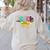 Teach Coquette Bow Teacher Back To School Happy First Day Women's Sweatshirt Back Print Sand Teach Coquette Bow Teacher Back To School Happy First Day Women's Sweatshirt Back Print Sand