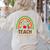 Teach Love Inspire Rainbow Leopard Cheetah Print Teacher Women's Sweatshirt Back Print Sand Teach Love Inspire Rainbow Leopard Cheetah Print Teacher Women's Sweatshirt Back Print Sand