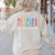 Teacher Of The Deaf ASL Teacher & Deaf Awareness Women's Sweatshirt Back Print Sand