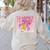 Teacher Pencil Back To School Groovy Pink Teacher First Day Women's Sweatshirt Back Print Sand