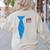 Teacher Tie & Pocket Protector Costume School Women's Sweatshirt Back Print Sand