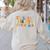 Teaching Is My Superpower Vintage Groovy University Teacher Women's Sweatshirt Back Print Sand