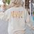 Think Happy Thoughts Teens Spring Positive Message Teachers For Men Women Girls Kids Women's Sweatshirt Back Print Sand