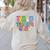 Tired Teachers Club Groovy Teachers Back To School Women's Sweatshirt Back Print Sand