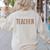 Toddler Teacher Leopard Appreciation For Women For Work Women's Sweatshirt Back Print Sand Toddler Teacher Leopard Appreciation For Women For Work Women's Sweatshirt Back Print Sand