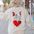 Valentine's Day Boston Terrier Dog Vector Women's Sweatshirt Back Print Sand
