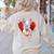 Valentine's Day Boston Terrier Dog Women's Sweatshirt Back Print Sand