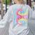 3rd Grade Typography Team Third Grade Teacher Back To School Women's Sweatshirt Back Print Ash