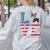 4th Of July Decor Patriotic LOVE Boston Terrier USA Flag Women's Sweatshirt Back Print Ash
