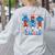 All American Teacher Pencil Coquette Bow USA Flag Teachers Women's Sweatshirt Back Print Ash