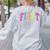 Back To School Neon Checkered First Grade Colorful Teacher Women's Sweatshirt Back Print Ash