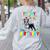 My Birthday Colorful Costume Boston Terrier Party Women's Sweatshirt Back Print Ash