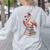 Book Lover Cute Flamingo Reading Teacher Librarian Women Women's Sweatshirt Back Print Ash