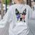 Boston Terrier 4th Of July Merica Men Women USA Flag Vintage Women's Sweatshirt Back Print Ash