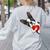 Boston Terrier Bostie Dog Kids Women Girls Women's Sweatshirt Back Print Ash
