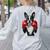 Boston Terrier Boxing Women's Sweatshirt Back Print Ash