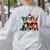 Boston Terrier Christmas Dogs Santa Reindeer Elf Women's Sweatshirt Back Print Ash