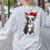 Boston Terrier Christmas Santa Hat Tree Lights Pajama Women's Sweatshirt Back Print Ash
