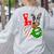 Boston Terrier Christmas Tree Lights Santa Dog Xmas For Men Women Kids Women's Sweatshirt Back Print Ash