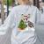 Boston Terrier Christmas Tree Lights Santa Hat Women's Sweatshirt Back Print Ash