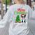 Boston Terrier Christmas Tree Lights Xmas Dog Lover Women's Sweatshirt Back Print Ash