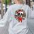 Boston Terrier Christmas Wreath Decoration Xmas Pajamas Women's Sweatshirt Back Print Ash