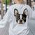 Boston Terrier Cute Puppy Face Dog Lover Pet Owner Women's Sweatshirt Back Print Ash