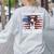 Boston Terrier Dad American Flag 4th Of July Dog Fathers Day Women's Sweatshirt Back Print Ash