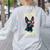 Boston Terrier Dad Boston Bull Bostie Dog Women's Sweatshirt Back Print Ash