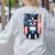 Boston Terrier Dog American USA US Flag Pets Vintage Outfit Women's Sweatshirt Back Print Ash