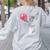 Boston Terrier Dog Blowing Chewing Bubble Gum Pink Women's Sweatshirt Back Print Ash
