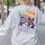 Boston Terrier Dog Christmas Snowman Winter Snow Women's Sweatshirt Back Print Ash